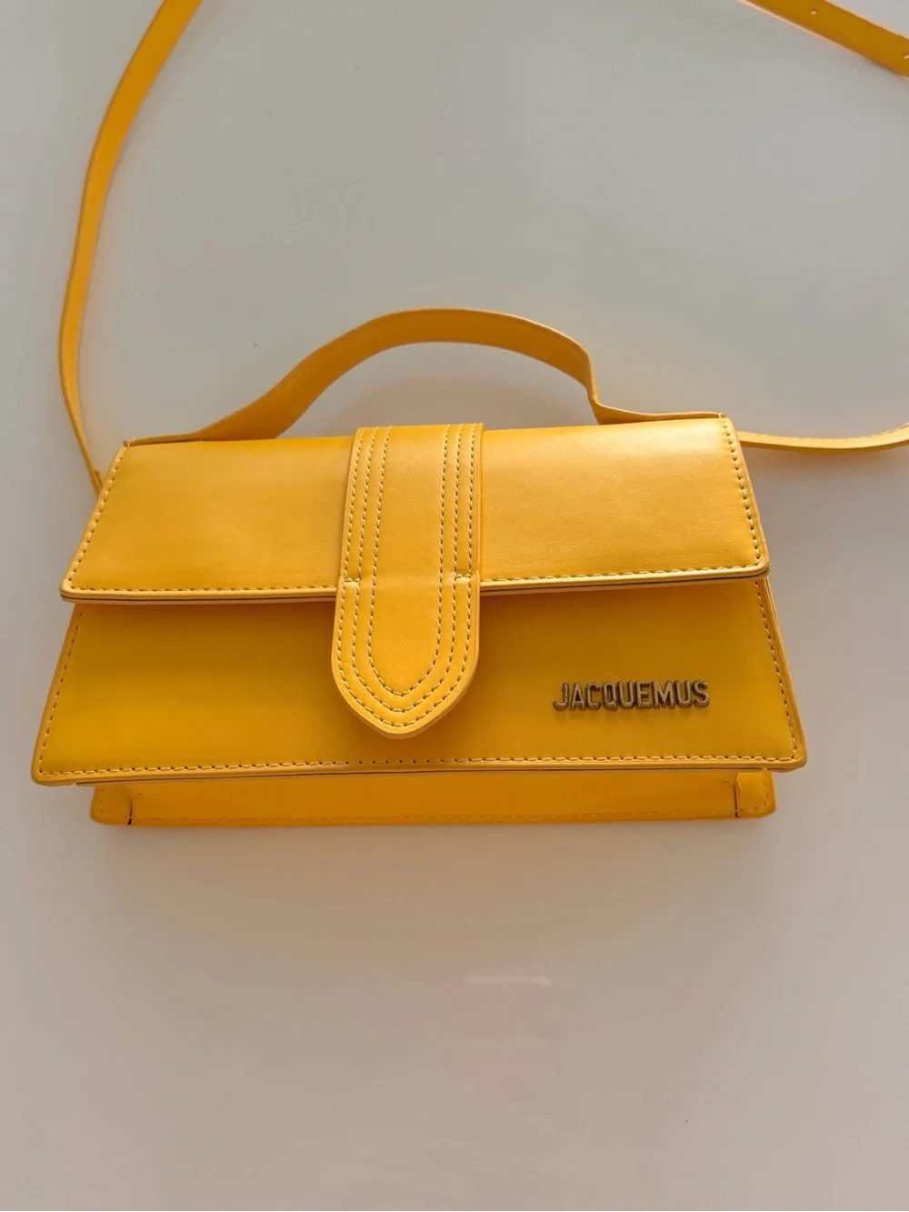 Jacquemus Yellow Leather Satchel Bag